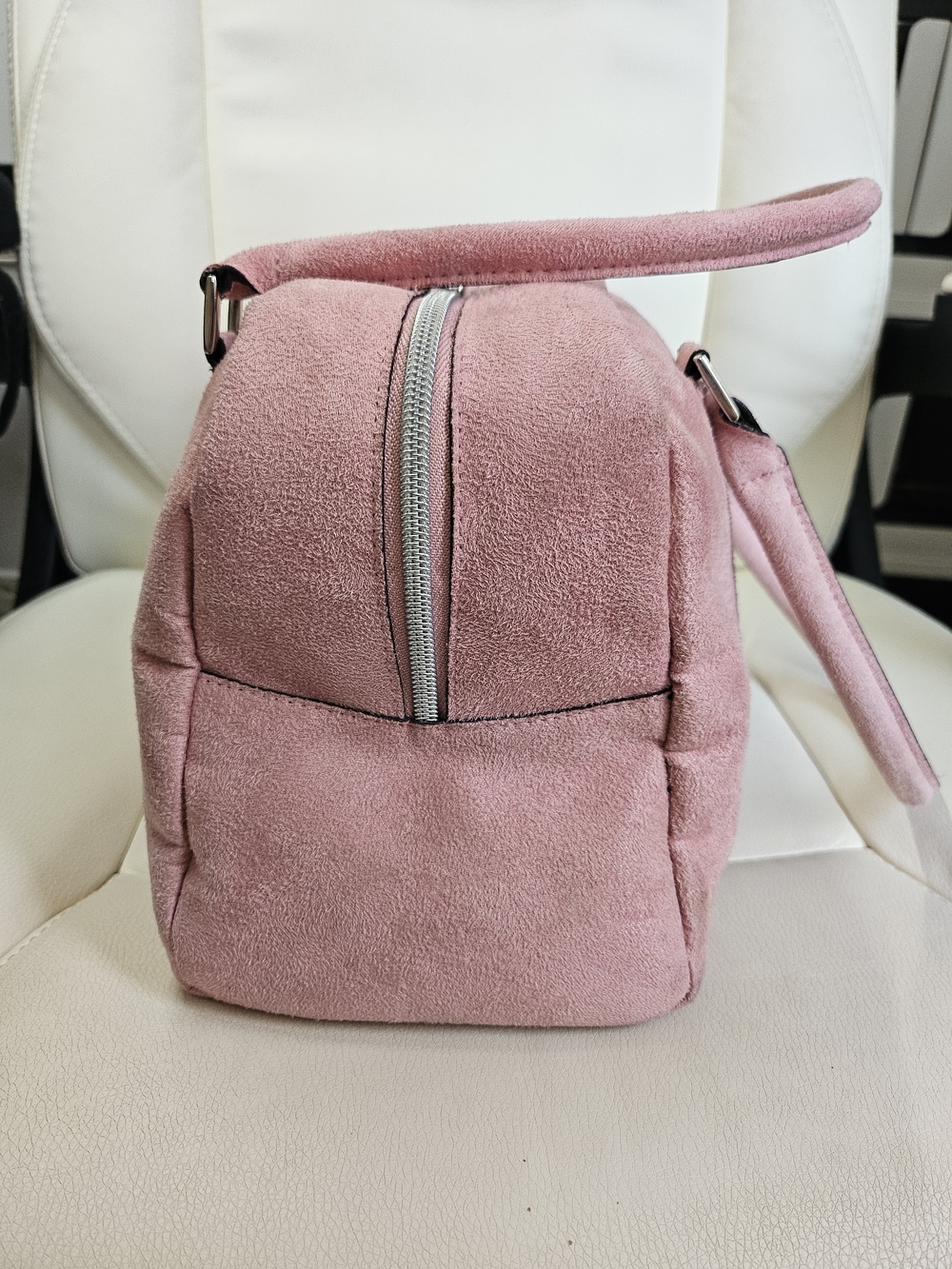 Victoria's Secret Blush Pink Suede Satchel - Picture 8 of 13